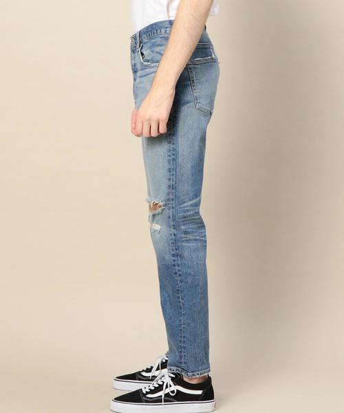 BEAUTY&YOUTH UNITED ARROWS(ビューティーアンドユースユナイテッドアローズ)の「BY クラッシュ スキニー デニムパンツ -MADE IN JAPAN- ◆(デニムパンツ・メンズ・ライトブルー・30inch/28inch/34inch/32inch)」の4枚目の写真