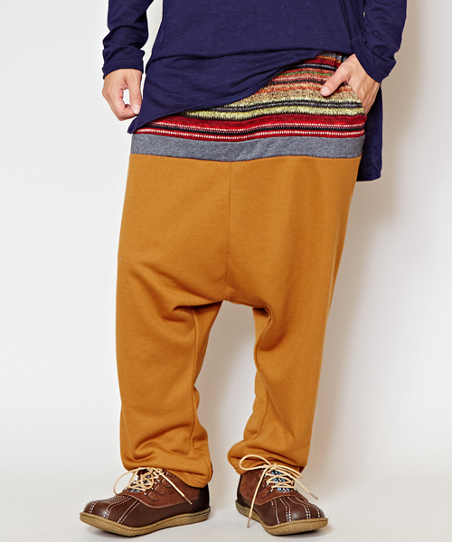 チャイハネ（チャイハネ）の「【チャイハネ】マルチボーダースウェットMEN'Sサルエルパンツ（スウェットパンツ・メンズ・キャメル/グレー/ブラック/グリーン/トップグレー/ワイン/ブラック系その他/マスタード・FREE）」の7枚目の写真