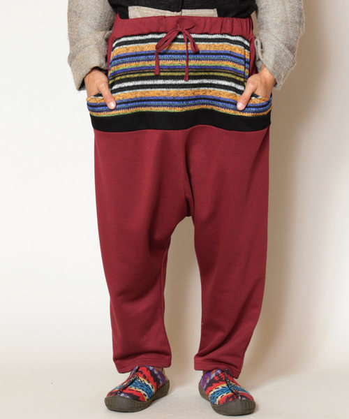 チャイハネ（チャイハネ）の「【チャイハネ】マルチボーダースウェットMEN'Sサルエルパンツ（スウェットパンツ・メンズ・キャメル/グレー/ブラック/グリーン/トップグレー/ワイン/ブラック系その他/マスタード・FREE）」の8枚目の写真