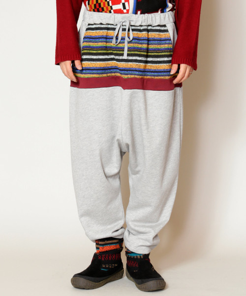 チャイハネ（チャイハネ）の「【チャイハネ】マルチボーダースウェットMEN'Sサルエルパンツ（スウェットパンツ・メンズ・キャメル/グレー/ブラック/グリーン/トップグレー/ワイン/ブラック系その他/マスタード・FREE）」の5枚目の写真