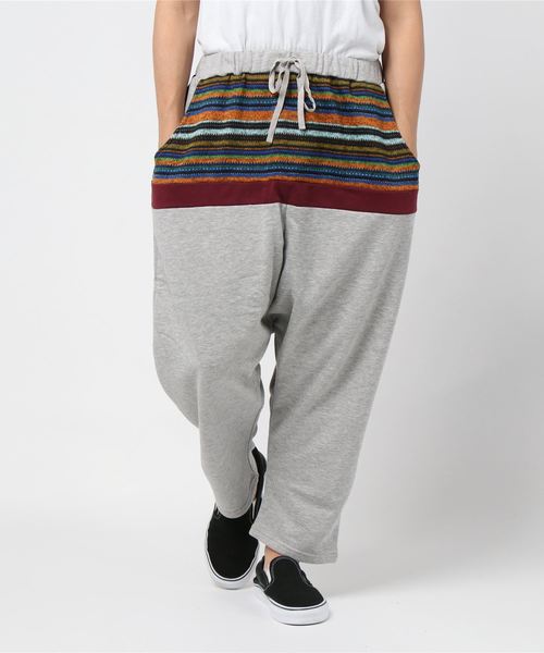 チャイハネ（チャイハネ）の「【チャイハネ】マルチボーダースウェットMEN'Sサルエルパンツ（スウェットパンツ・メンズ・キャメル/グレー/ブラック/グリーン/トップグレー/ワイン/ブラック系その他/マスタード・FREE）」の14枚目の写真