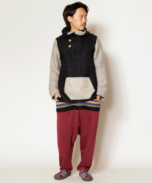 チャイハネ（チャイハネ）の「【チャイハネ】マルチボーダースウェットMEN'Sサルエルパンツ（スウェットパンツ・メンズ・キャメル/グレー/ブラック/グリーン/トップグレー/ワイン/ブラック系その他/マスタード・FREE）」の17枚目の写真