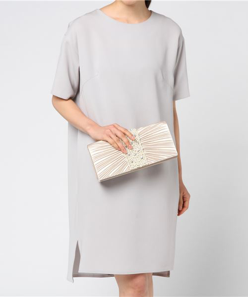 STYLEBLOCK（スタイルブロック）の「ホワイトパールプリーツパーティークラッチバッグ（クラッチバッグ・レディース・シャンパン/グレー/ブラック/ワイン/ピンク/ゴールド・FREE）」の14枚目の写真