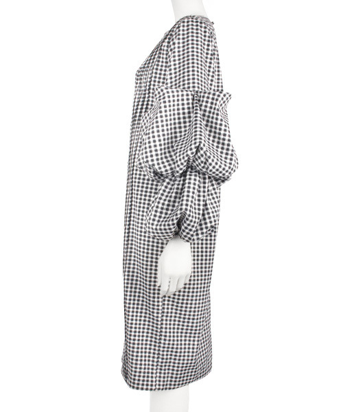 RANDA（ランダ）の「ボリュームデザインスリーブワンピース（ワンピース・レディース・ホワイト/カーキ/チェック・0/1）」の9枚目の写真