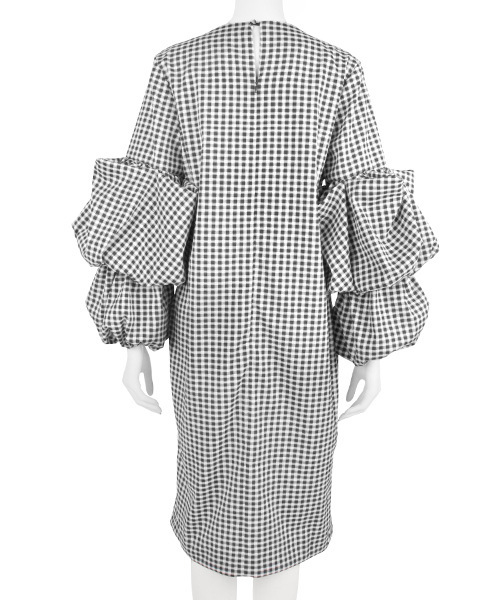 RANDA（ランダ）の「ボリュームデザインスリーブワンピース（ワンピース・レディース・ホワイト/カーキ/チェック・0/1）」の10枚目の写真