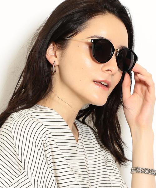 green label relaxing（グリーンレーベルリラクシング）の「KFC ボストンカラーレンズメガネ ◆（サングラス・レディース・ブラック/ブラウン・FREE）」の10枚目の写真