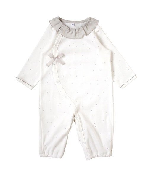 10mois（ディモワ）の「【10mois(ディモワ)】ファインコットン2wayドレス（ロンパース・キッズ・ホワイト・50-70cm）」の2枚目の写真