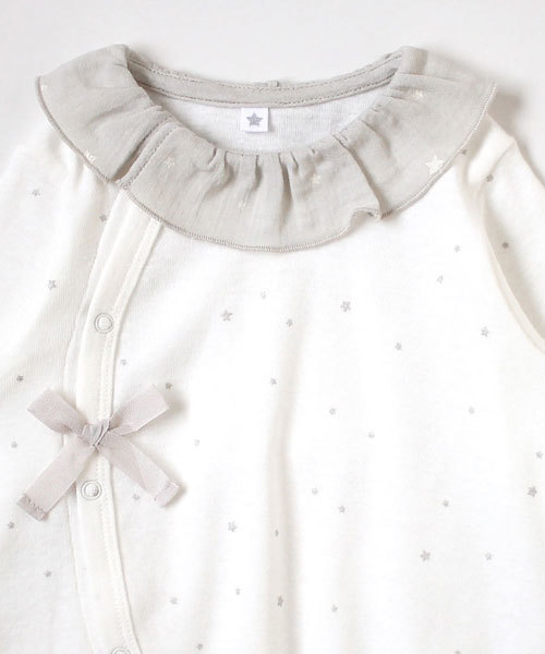 10mois（ディモワ）の「【10mois(ディモワ)】ファインコットン2wayドレス（ロンパース・キッズ・ホワイト・50-70cm）」の4枚目の写真