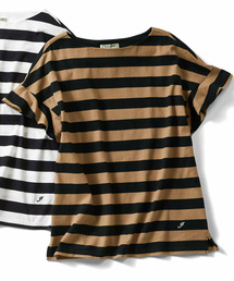 IEDIT | ＩＥＤＩＴ　カリフォルニアコットンの太ボーダーＴシャツ(Tシャツ/カットソー)