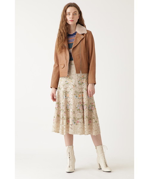 JILL STUART（ジルスチュアート）の「◆アーリーライダースジャケット（ライダースジャケット・レディース・ブラック/ベージュ・SMALL/MEDIUM）」の3枚目の写真
