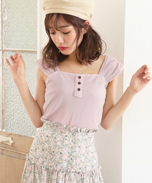 one after another NICE CLAUP（ワンアフターアナザーナイスクラップ）の「サーマルインナー（キャミソール・レディース・アイボリー/ブラック/ブルー/イエロー/ピンク・FREE）」の5枚目の写真