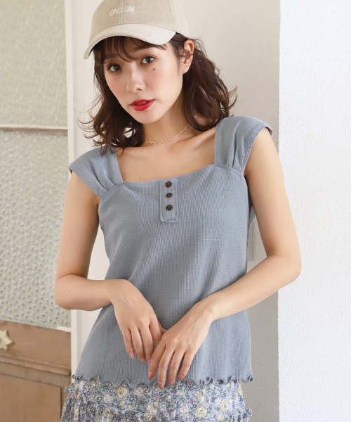 one after another NICE CLAUP（ワンアフターアナザーナイスクラップ）の「サーマルインナー（キャミソール・レディース・アイボリー/ブラック/ブルー/イエロー/ピンク・FREE）」の4枚目の写真