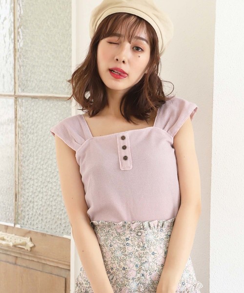 one after another NICE CLAUP（ワンアフターアナザーナイスクラップ）の「サーマルインナー（キャミソール・レディース・アイボリー/ブラック/ブルー/イエロー/ピンク・FREE）」の6枚目の写真