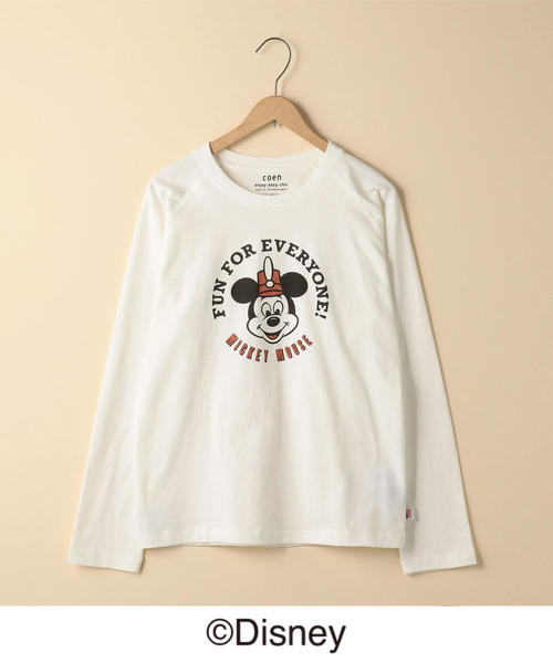 coen(コーエン)の「コーエン限定Disney(ディズニー)MICKEY(ミッキー)ラグランロングTシャツ(ロンT)(Tシャツ/カットソー・レディース・ホワイト・LARGE/MEDIUM)」の10枚目の写真