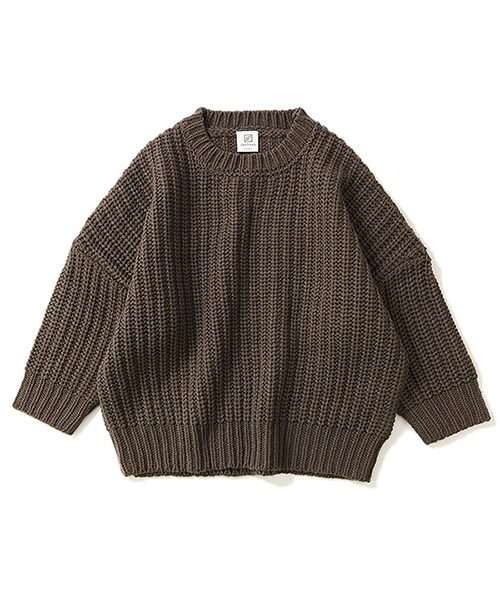 devirock（デビロック）の「畦編みビッグニット セーター（ニット/セーター・キッズ・モカ/ネイビー/ダークグリーン/マスタード/ベージュ/スモークピンク・100cm/110cm/120cm/130cm/140cm/150cm/160cm）」の17枚目の写真