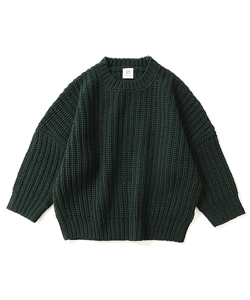 devirock（デビロック）の「畦編みビッグニット セーター（ニット/セーター・キッズ・モカ/ネイビー/ダークグリーン/マスタード/ベージュ/スモークピンク・100cm/110cm/120cm/130cm/140cm/150cm/160cm）」の19枚目の写真