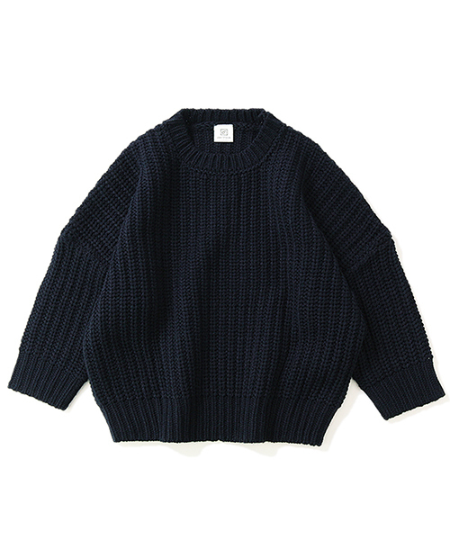 devirock（デビロック）の「畦編みビッグニット セーター（ニット/セーター・キッズ・モカ/ネイビー/ダークグリーン/マスタード/ベージュ/スモークピンク・100cm/110cm/120cm/130cm/140cm/150cm/160cm）」の20枚目の写真