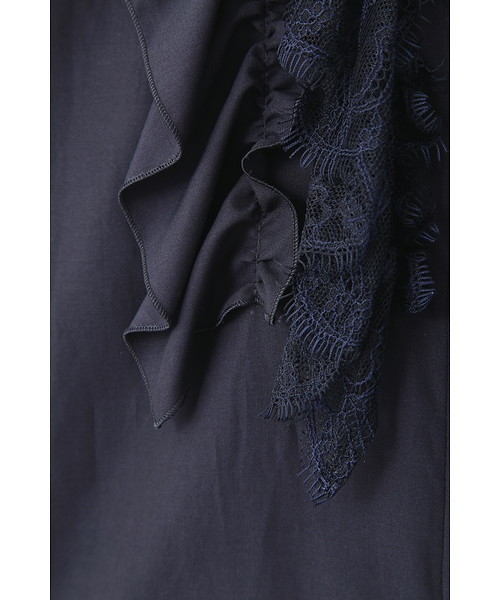 JILL STUART（ジルスチュアート）の「ルスランレース×フリルシャツブラウス（シャツ/ブラウス・レディース・ホワイト/ネイビー/ボルドー・SMALL/MEDIUM）」の5枚目の写真