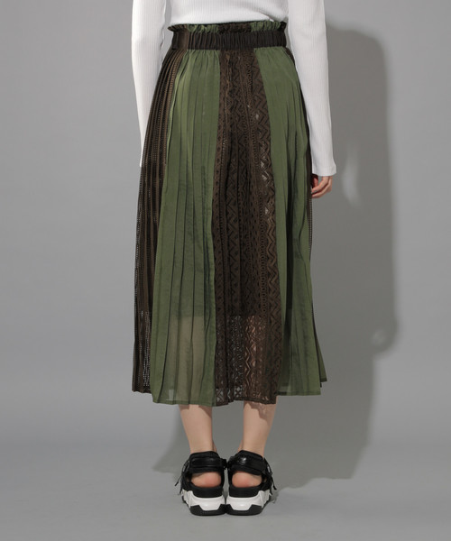 PAGEBOY(ページボーイ)の「異素材切り替えシアースカート(スカート・レディース・ホワイト/ブラック/カーキ/ライトグレー・FREE)」の12枚目の写真