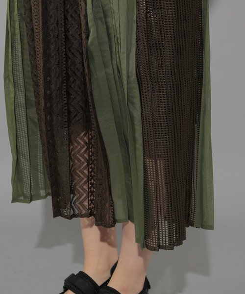 PAGEBOY(ページボーイ)の「異素材切り替えシアースカート(スカート・レディース・ホワイト/ブラック/カーキ/ライトグレー・FREE)」の16枚目の写真