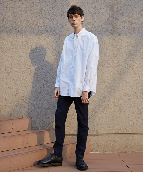 MAISON SPECIAL（メゾンスペシャル）の「“THOMAS MASON” オーバーサイズボタンダウンオックスシャツ 【MAISON SPECIAL/メゾンスペシャル】（シャツ/ブラウス・メンズ・サックスブルー/オフホワイト・48/44/46）」の3枚目の写真