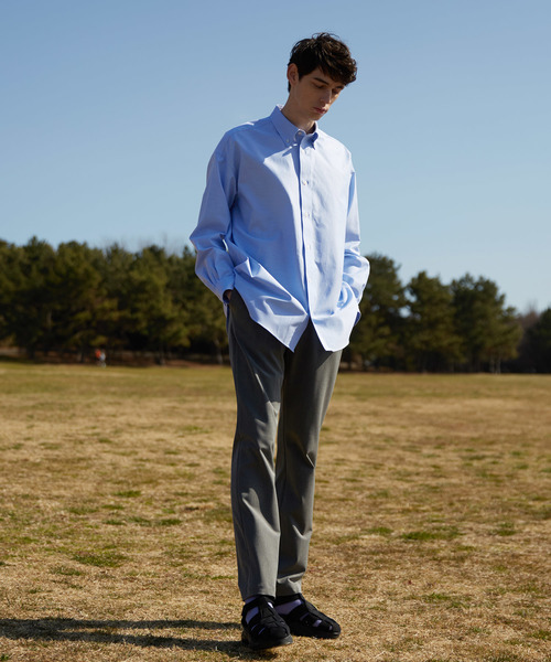 MAISON SPECIAL（メゾンスペシャル）の「“THOMAS MASON” オーバーサイズボタンダウンオックスシャツ 【MAISON SPECIAL/メゾンスペシャル】（シャツ/ブラウス・メンズ・サックスブルー/オフホワイト・48/44/46）」の4枚目の写真