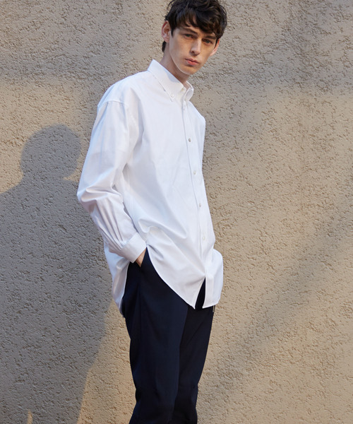 MAISON SPECIAL（メゾンスペシャル）の「“THOMAS MASON” オーバーサイズボタンダウンオックスシャツ 【MAISON SPECIAL/メゾンスペシャル】（シャツ/ブラウス・メンズ・サックスブルー/オフホワイト・48/44/46）」の6枚目の写真