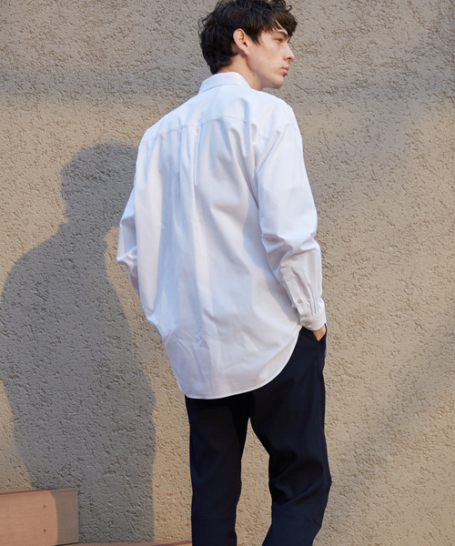 MAISON SPECIAL（メゾンスペシャル）の「“THOMAS MASON” オーバーサイズボタンダウンオックスシャツ 【MAISON SPECIAL/メゾンスペシャル】（シャツ/ブラウス・メンズ・サックスブルー/オフホワイト・48/44/46）」の7枚目の写真