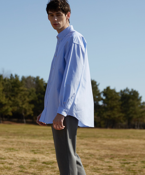 MAISON SPECIAL（メゾンスペシャル）の「“THOMAS MASON” オーバーサイズボタンダウンオックスシャツ 【MAISON SPECIAL/メゾンスペシャル】（シャツ/ブラウス・メンズ・サックスブルー/オフホワイト・48/44/46）」の9枚目の写真