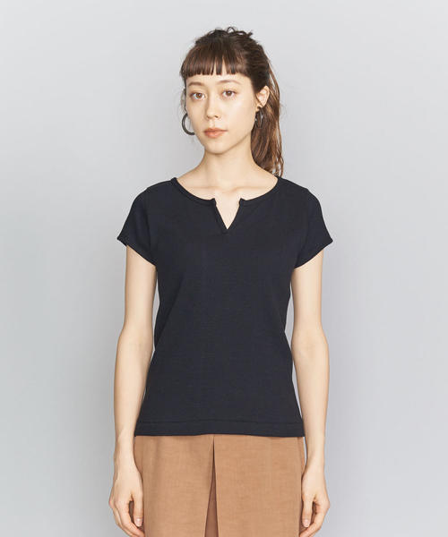 BEAUTY&YOUTH UNITED ARROWS（ビューティーアンドユースユナイテッドアローズ）の「BY コットンテレコスキッパーTシャツ（Tシャツ/カットソー・レディース・モカ/ブラック/ホワイト・FREE）」の5枚目の写真