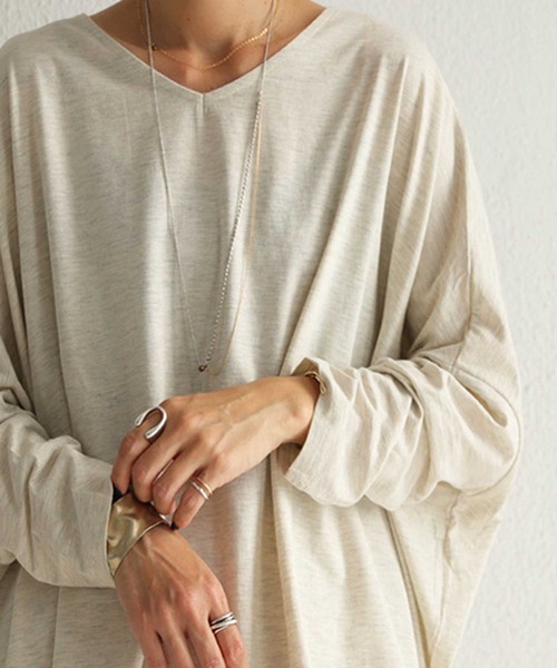 antiqua（アンティカ）の「変形ドルマントップス（Tシャツ/カットソー・レディース・ホワイト/ブラック/ベージュ/ベージュ系その他/ブラウン系その他/ブラウン系その他2・FREE）」の5枚目の写真