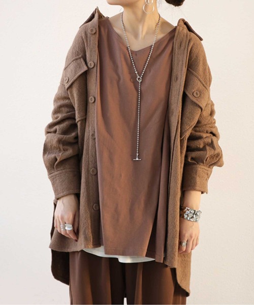 antiqua（アンティカ）の「変形ドルマントップス（Tシャツ/カットソー・レディース・ホワイト/ブラック/ベージュ/ベージュ系その他/ブラウン系その他/ブラウン系その他2・FREE）」の4枚目の写真