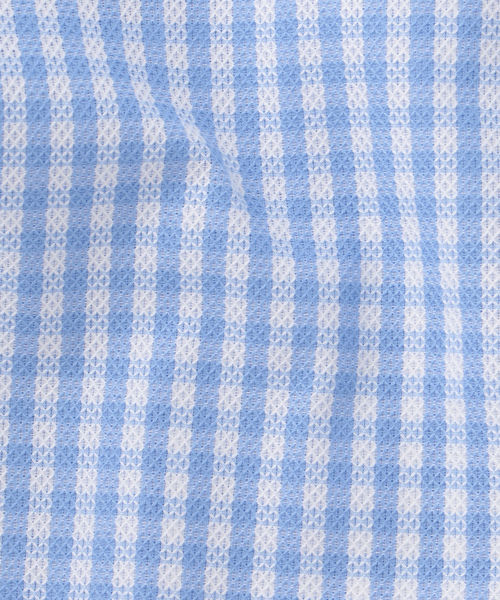 SHIPS(シップス)の「SD:【GIZA】カラミ ショートスリーブ ギンガムチェック ボタンダウンシャツ(シャツ/ブラウス・メンズ・ライトブルー/ネイビー・SMALL/MEDIUM/LARGE/X-LARGE)」の10枚目の写真