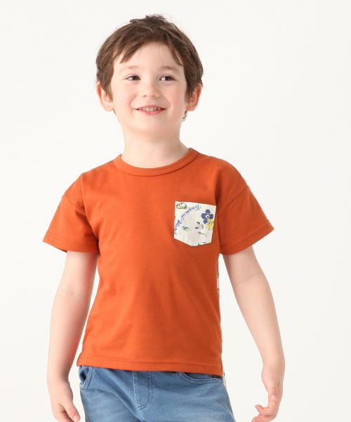 GLOBAL WORK（グローバルワーク）の「【キッズ】バックフハクキリカエＴ半袖/827688（Tシャツ/カットソー・キッズ・ダークブルー/ホワイト/ワインレッド・XX-LARGE/X-LARGE/MEDIUM/LARGE/SMALL）」の3枚目の写真