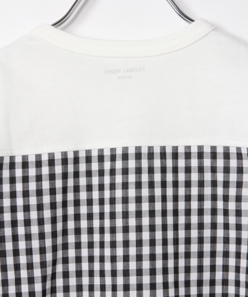 GLOBAL WORK（グローバルワーク）の「【キッズ】バックフハクキリカエＴ半袖/827688（Tシャツ/カットソー・キッズ・ダークブルー/ホワイト/ワインレッド・XX-LARGE/X-LARGE/MEDIUM/LARGE/SMALL）」の17枚目の写真