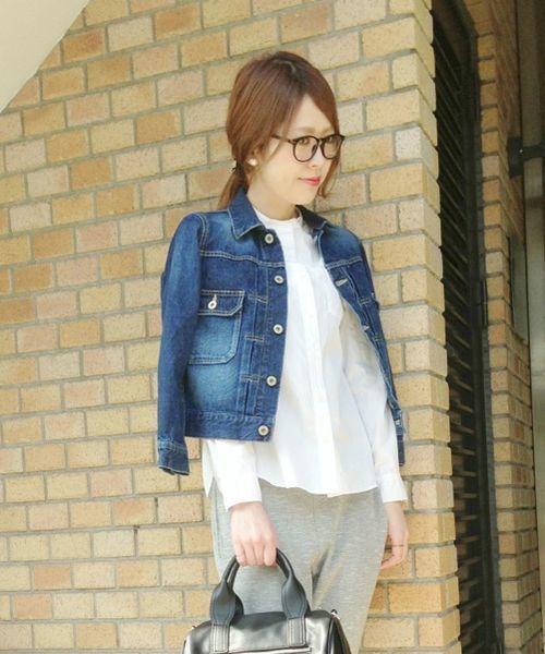 Another Edition（アナザーエディション）の「AE DNM G-JK 2nd　Я◆（デニムジャケット・レディース・ライトブルー/コバルトブルー/ネイビー・SMALL/MEDIUM）」の2枚目の写真