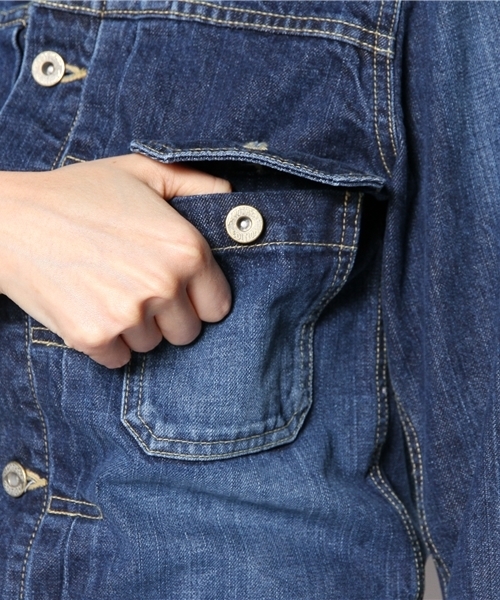 Another Edition（アナザーエディション）の「AE DNM G-JK 2nd　Я◆（デニムジャケット・レディース・ライトブルー/コバルトブルー/ネイビー・SMALL/MEDIUM）」の4枚目の写真