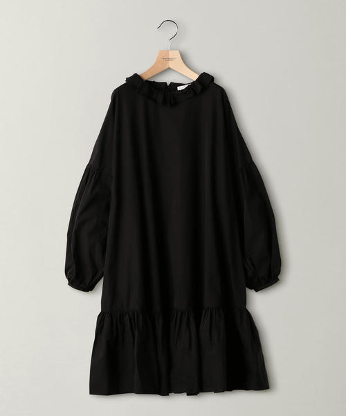 dahl'ia（ダリア）の「＜dahl'ia＞フリルカラーチュニックワンピース（ワンピース・レディース・ブラック/ホワイト・FREE）」の4枚目の写真