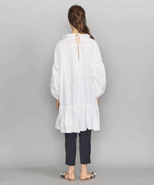 dahl'ia（ダリア）の「＜dahl'ia＞フリルカラーチュニックワンピース（ワンピース・レディース・ブラック/ホワイト・FREE）」の6枚目の写真