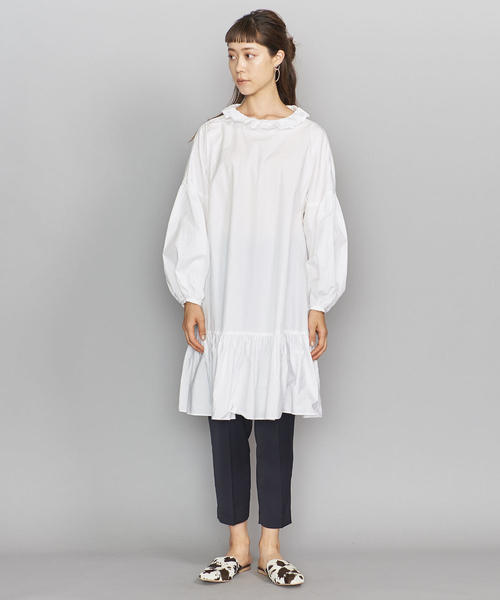 dahl'ia（ダリア）の「＜dahl'ia＞フリルカラーチュニックワンピース（ワンピース・レディース・ブラック/ホワイト・FREE）」の7枚目の写真