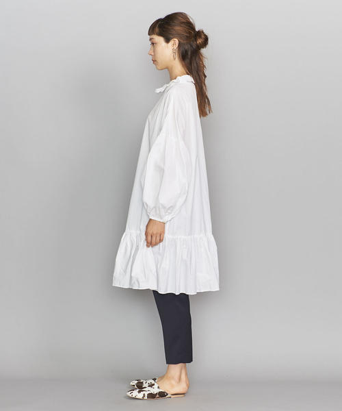 dahl'ia（ダリア）の「＜dahl'ia＞フリルカラーチュニックワンピース（ワンピース・レディース・ブラック/ホワイト・FREE）」の8枚目の写真