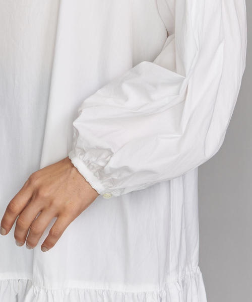 dahl'ia（ダリア）の「＜dahl'ia＞フリルカラーチュニックワンピース（ワンピース・レディース・ブラック/ホワイト・FREE）」の12枚目の写真