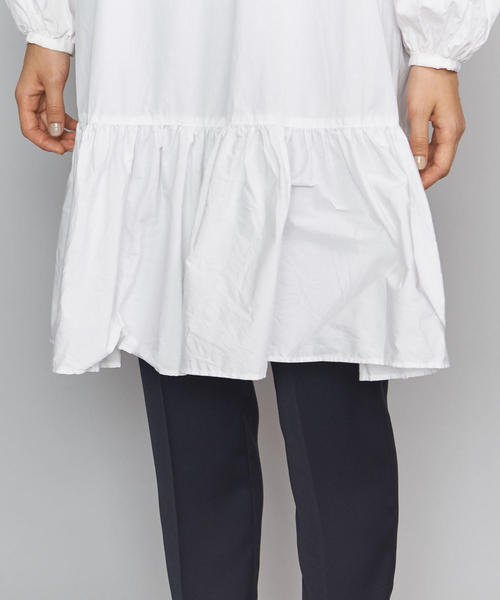 dahl'ia（ダリア）の「＜dahl'ia＞フリルカラーチュニックワンピース（ワンピース・レディース・ブラック/ホワイト・FREE）」の13枚目の写真