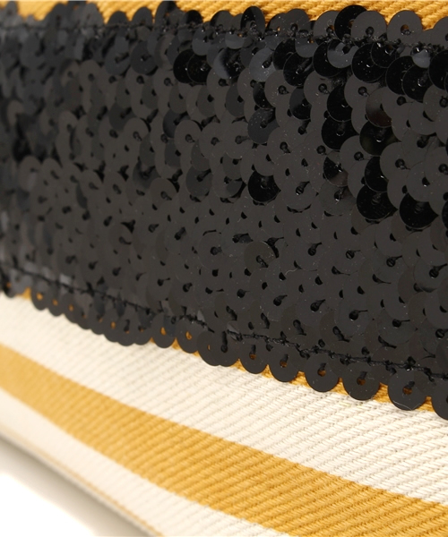 green label relaxing(グリーンレーベルリラクシング)の「GC ボーダースパンコールバッグ(トートバッグ・レディース・ネイビー/イエロー・フリー)」の4枚目の写真