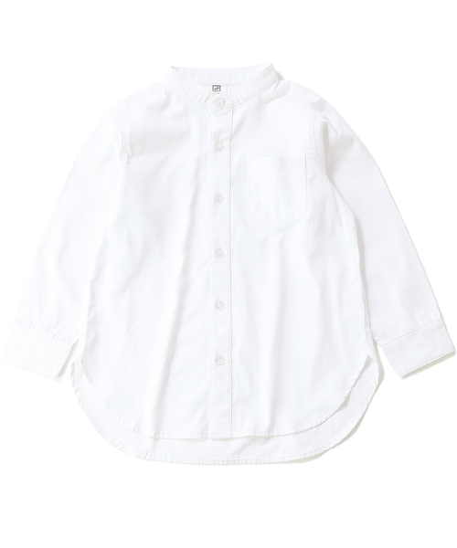 devirock(デビロック)の「スタンドカラーロング丈シャツ(シャツ/ブラウス・キッズ・ホワイト/チェック/ストライプ・120cm/150cm/160cm/110cm/100cm/130cm/140cm)」の10枚目の写真