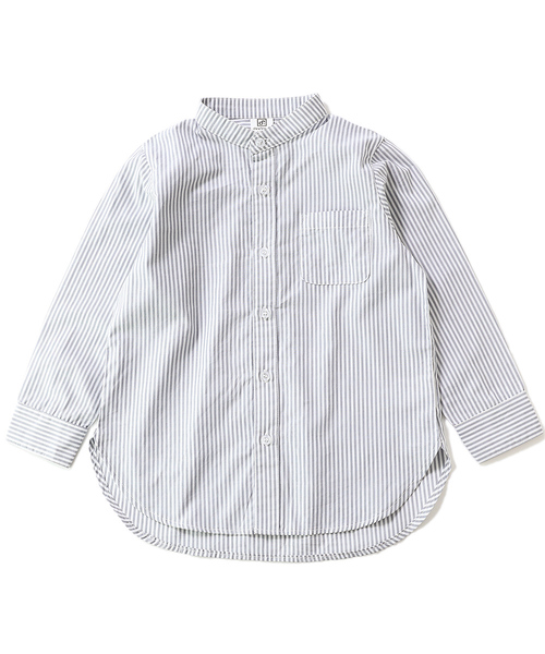 devirock(デビロック)の「スタンドカラーロング丈シャツ(シャツ/ブラウス・キッズ・ホワイト/チェック/ストライプ・120cm/150cm/160cm/110cm/100cm/130cm/140cm)」の9枚目の写真