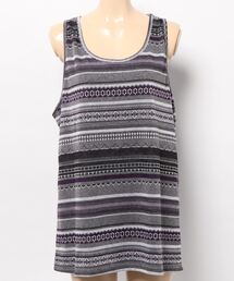 【チャイハネ】yul 幾何学ボーダーMEN'Sタンクトップ