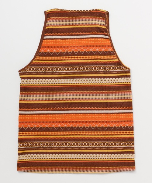 チャイハネ(チャイハネ)の「【チャイハネ】yul 幾何学ボーダーMEN'Sタンクトップ(タンクトップ・メンズ・ホワイト/ブラック/グリーン/マスタード・FREE)」の6枚目の写真