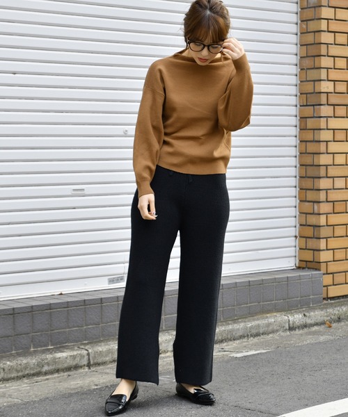 Ambre Neige（アンブルネージュ）の「ボトルネックシンプルニット/春の新作／春ニット／【WEB/EC限定商品】（ニット/セーター・レディース・ライトグリーン/その他/キャメル/ライトベージュ・FREE）」の12枚目の写真