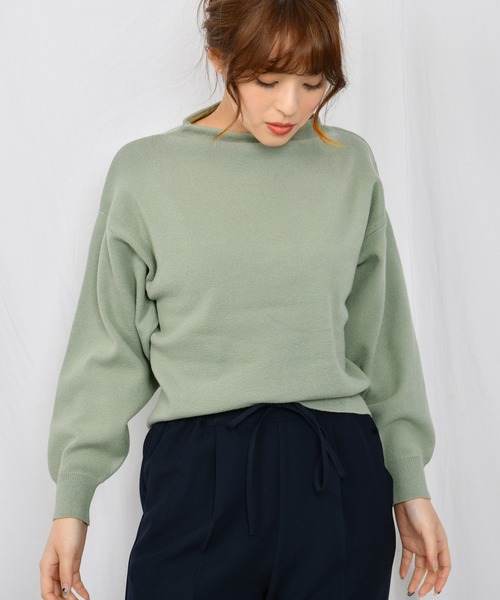 Ambre Neige（アンブルネージュ）の「ボトルネックシンプルニット/春の新作／春ニット／【WEB/EC限定商品】（ニット/セーター・レディース・ライトグリーン/その他/キャメル/ライトベージュ・FREE）」の17枚目の写真